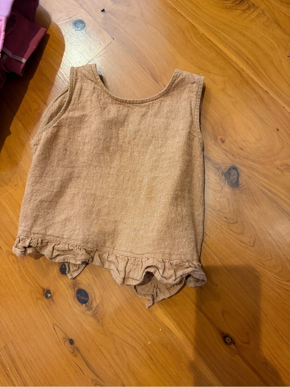 Rylee + Cru Brown Ruffled Hem Tank Top